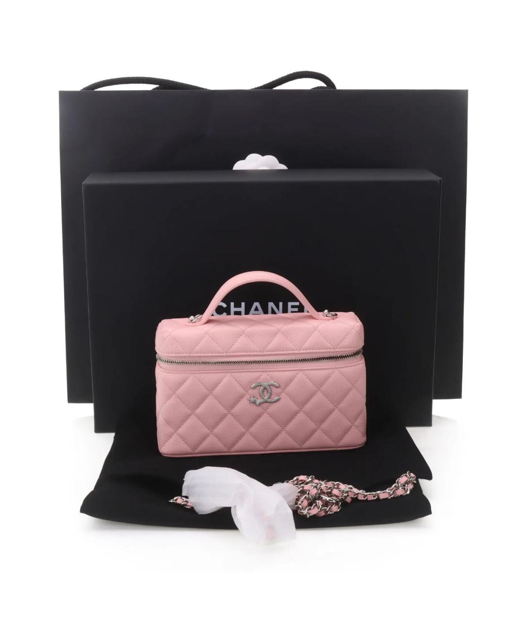 CHANEL Розовая кожаная сумка с короткими ручками, фото 2