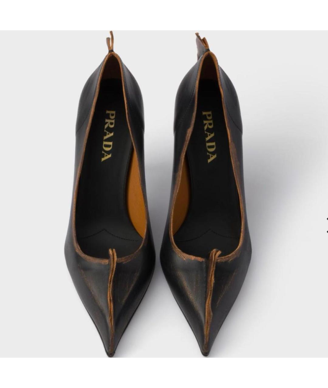 PRADA Черные кожаные туфли, фото 3