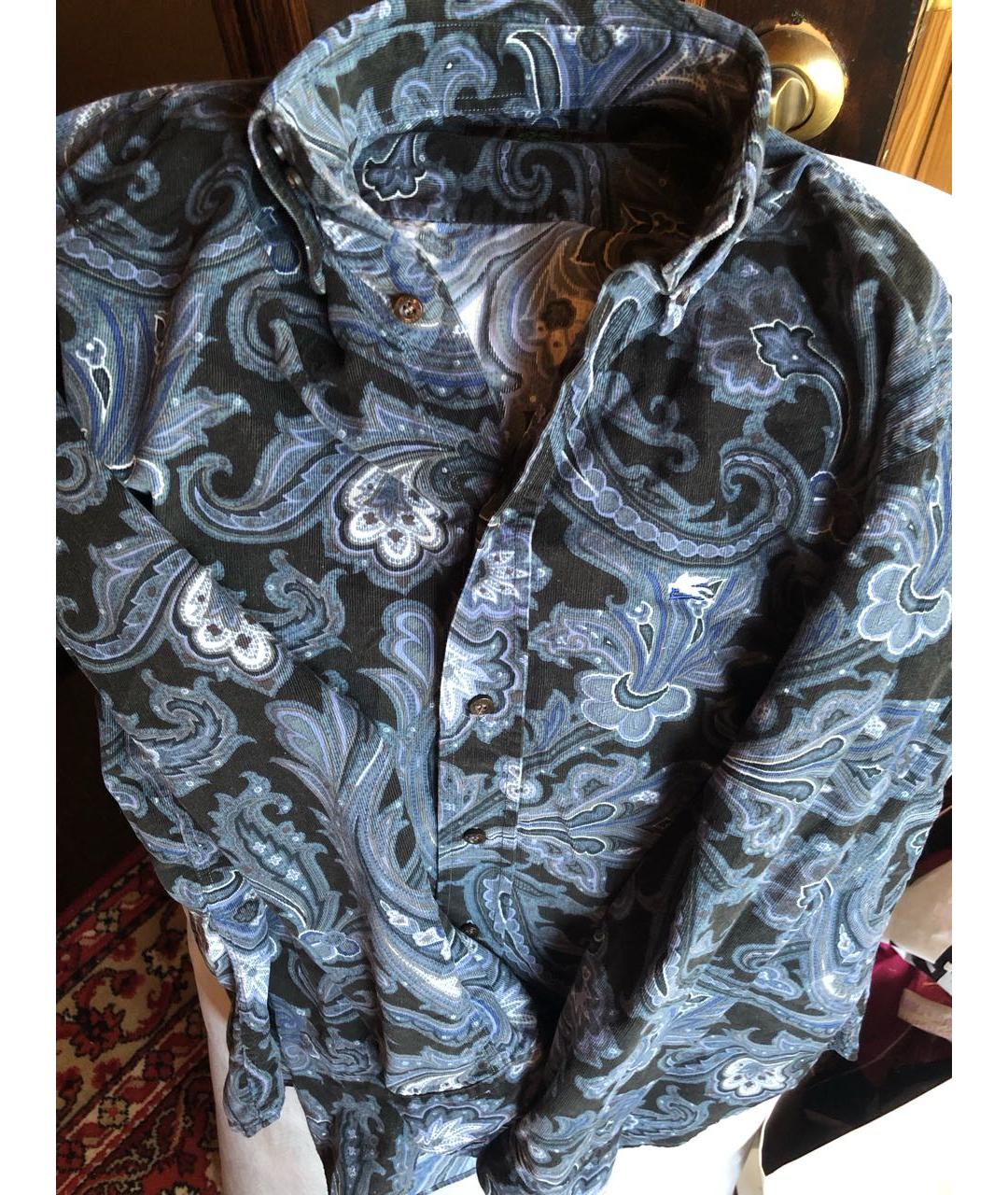 ETRO Темно-синяя хлопковая детская рубашка, фото 7