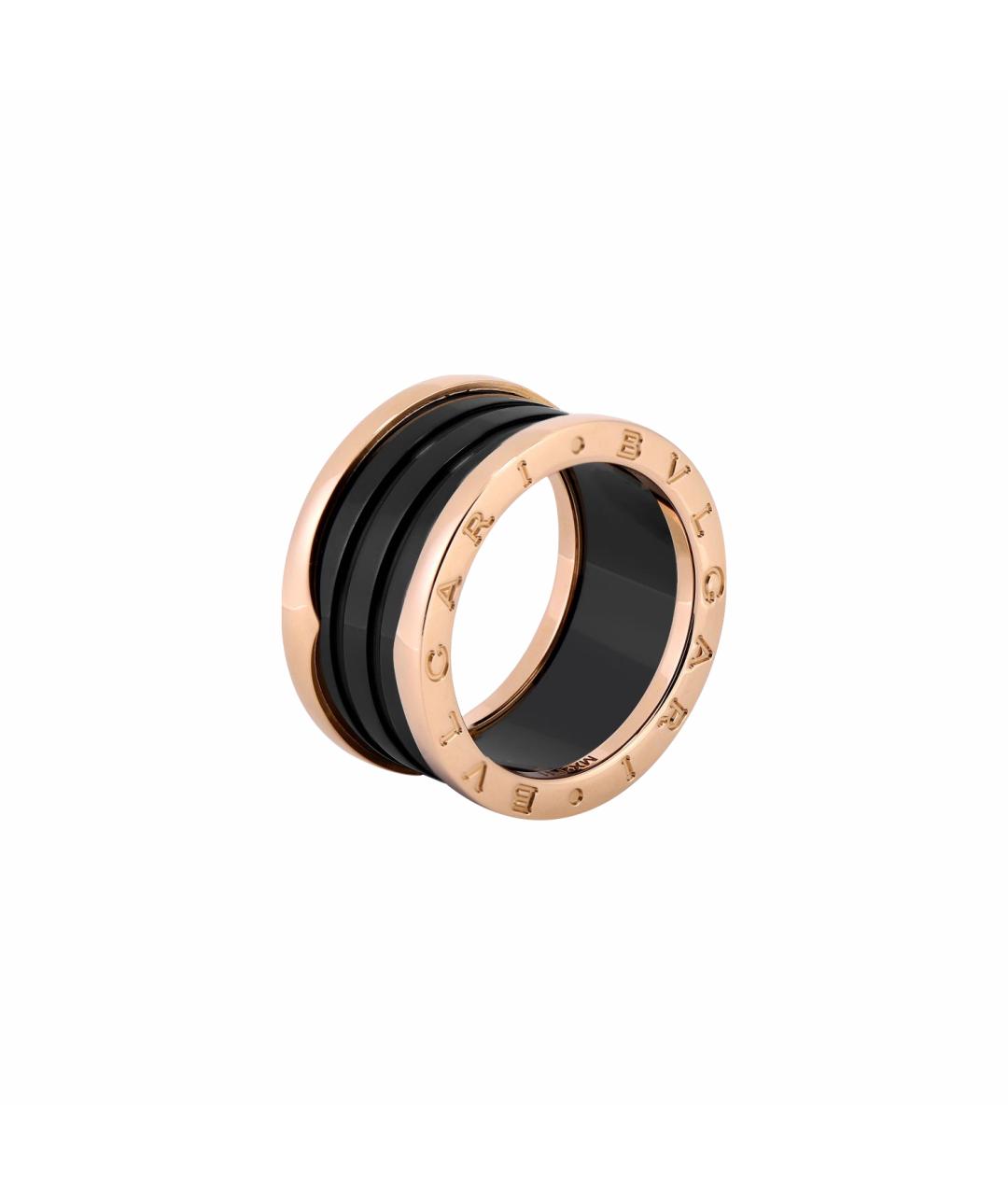 BVLGARI Черное кольцо из розового золота, фото 9