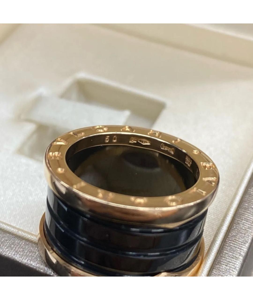 BVLGARI Черное кольцо из розового золота, фото 8