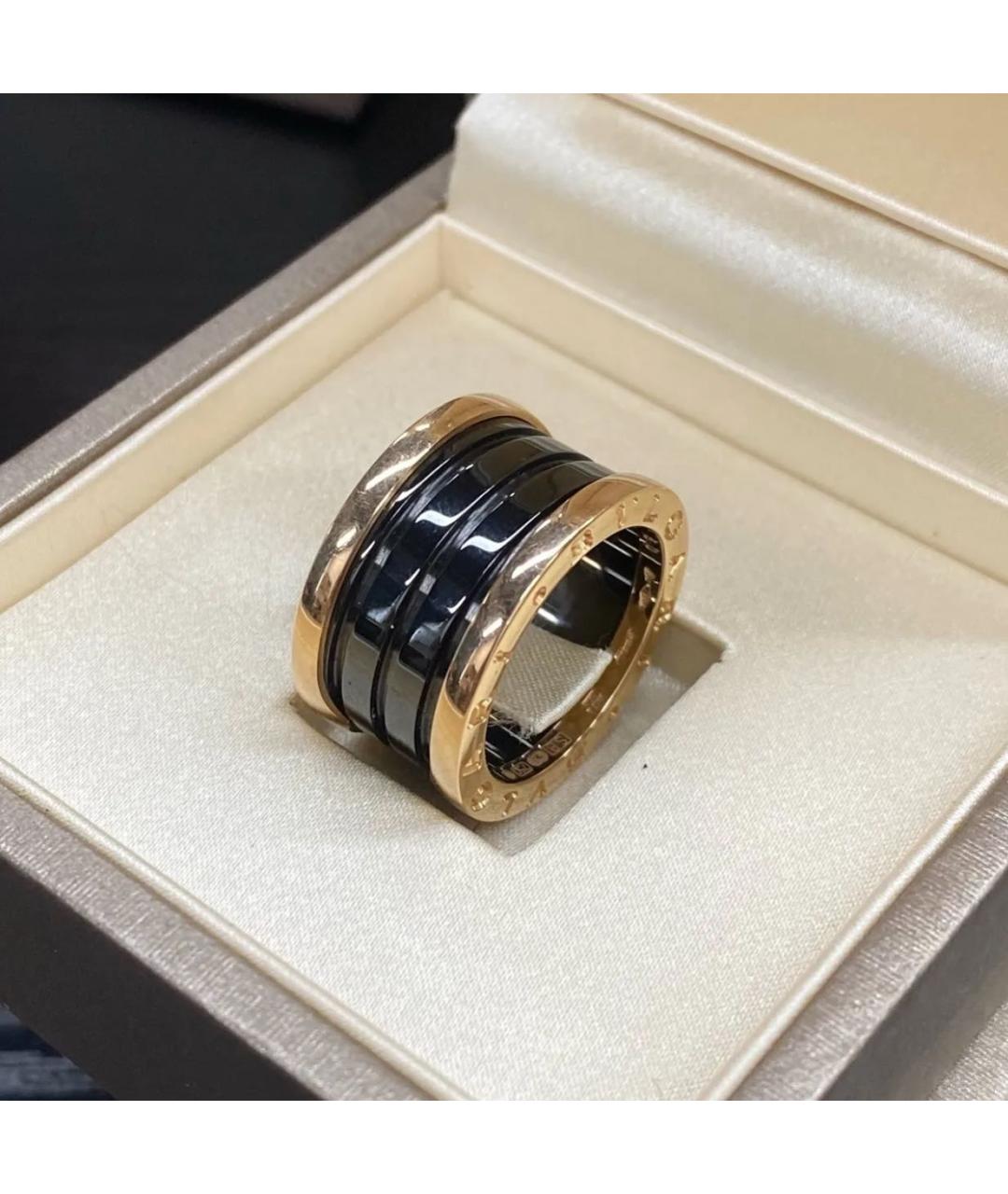 BVLGARI Черное кольцо из розового золота, фото 4