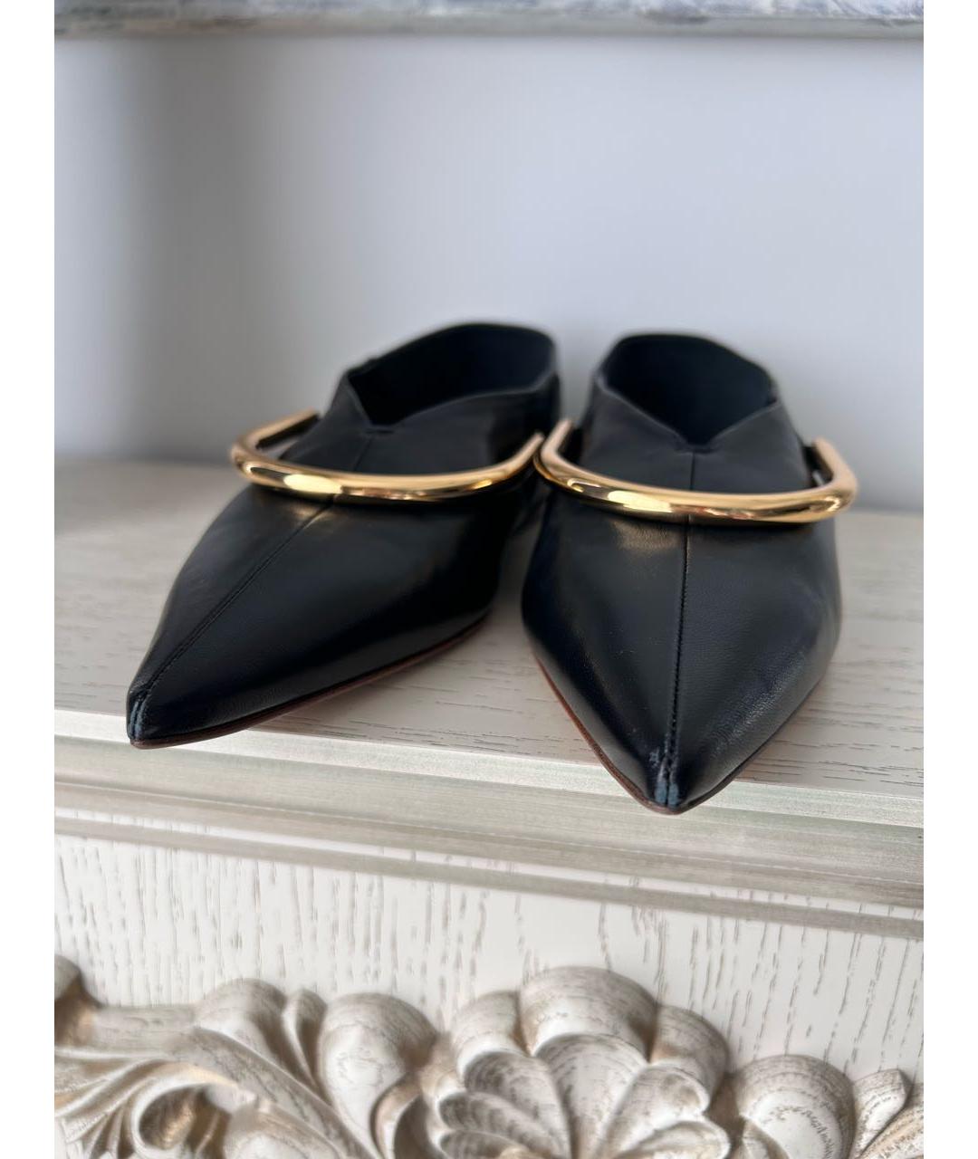 JIL SANDER Черные кожаные балетки, фото 7