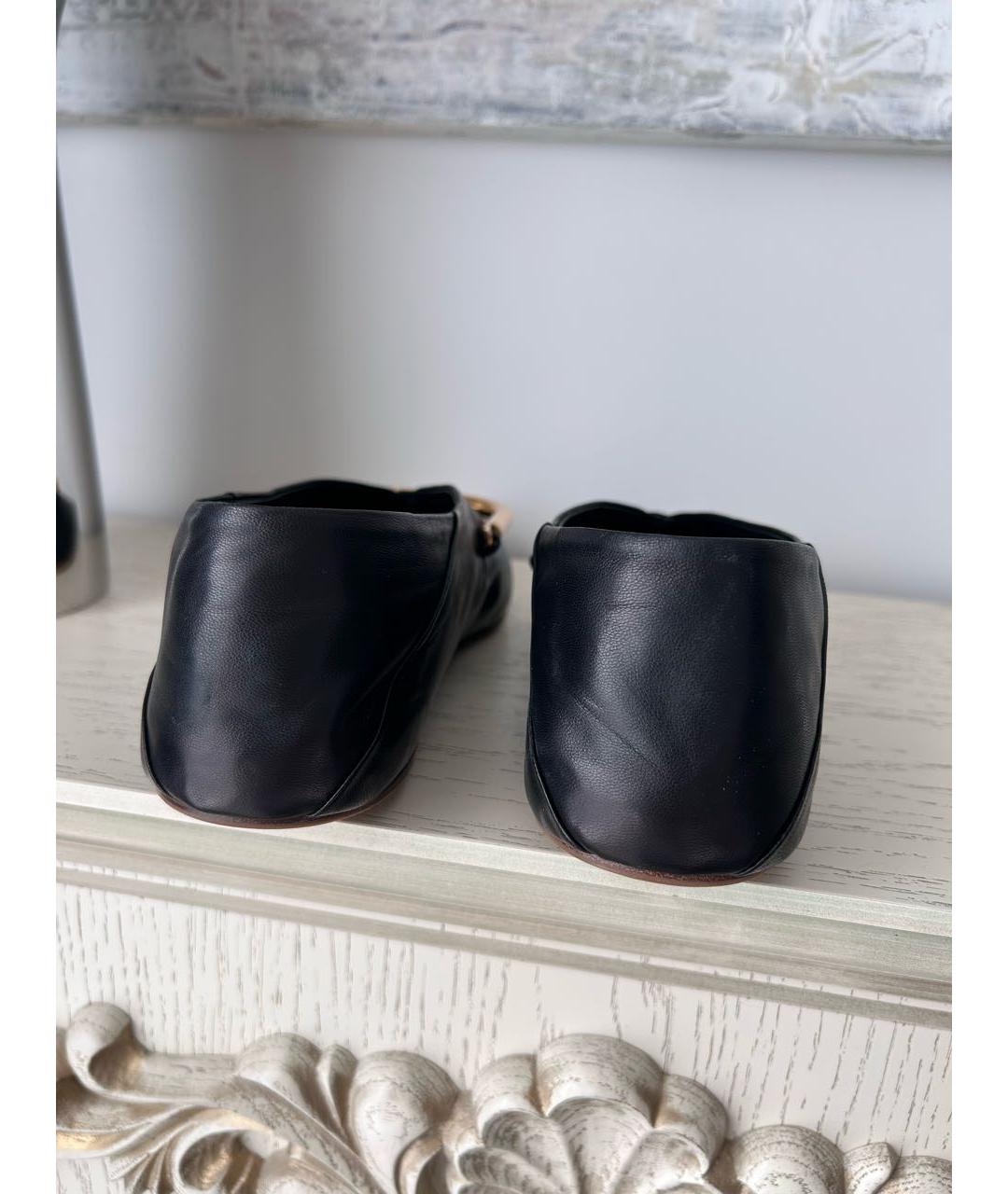 JIL SANDER Черные кожаные балетки, фото 5