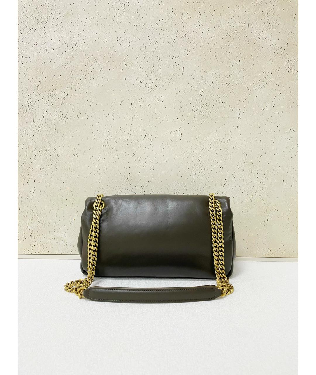 SAINT LAURENT Коричневая кожаная сумка через плечо, фото 2