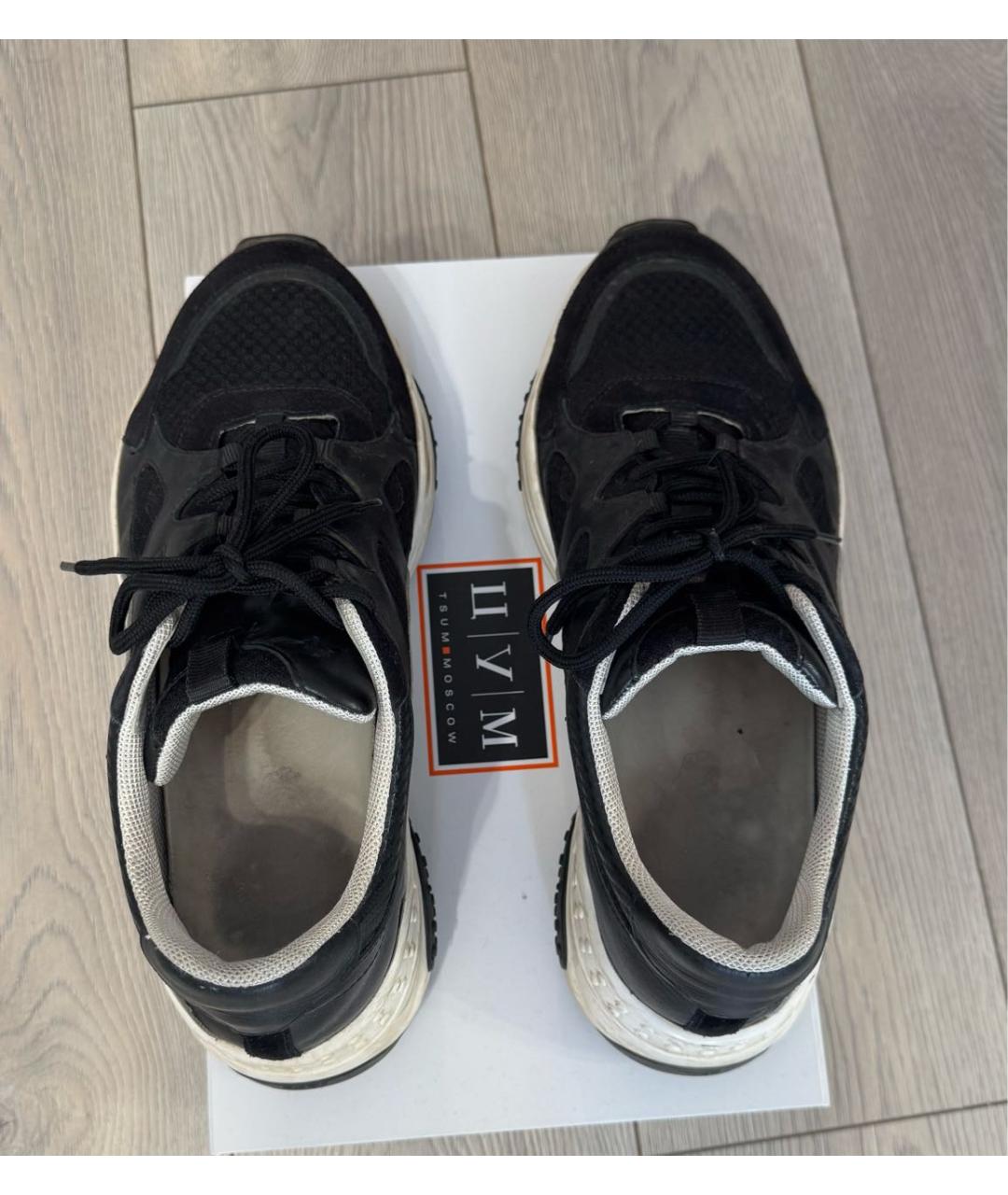 TOD'S Черные текстильные низкие кроссовки / кеды, фото 3