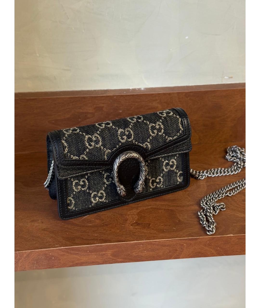 GUCCI Черная деним сумка через плечо, фото 2