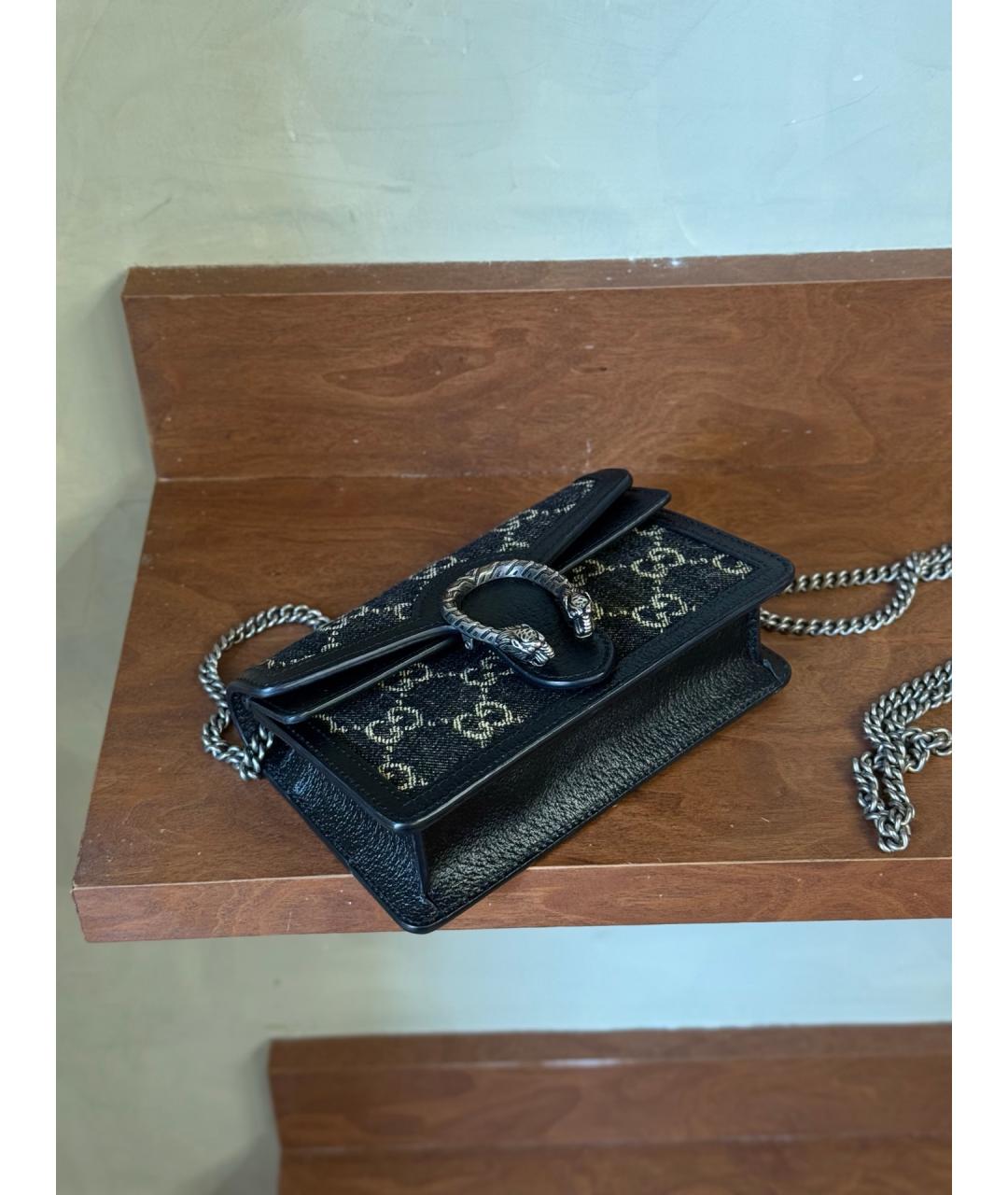 GUCCI Черная деним сумка через плечо, фото 4