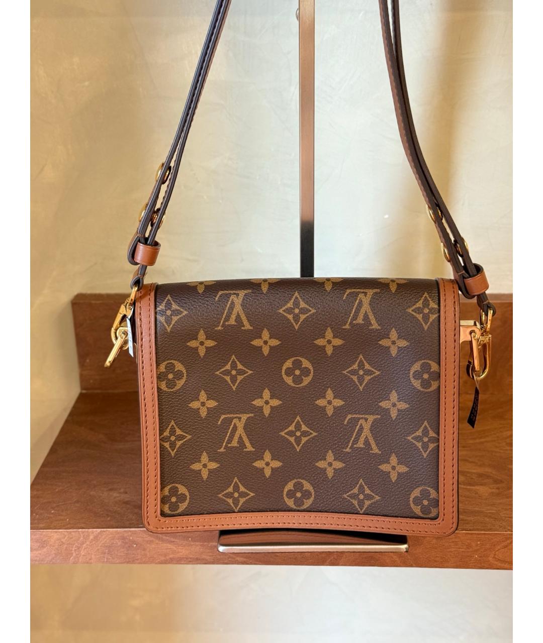 LOUIS VUITTON Коричневая сумка через плечо из искусственной кожи, фото 6