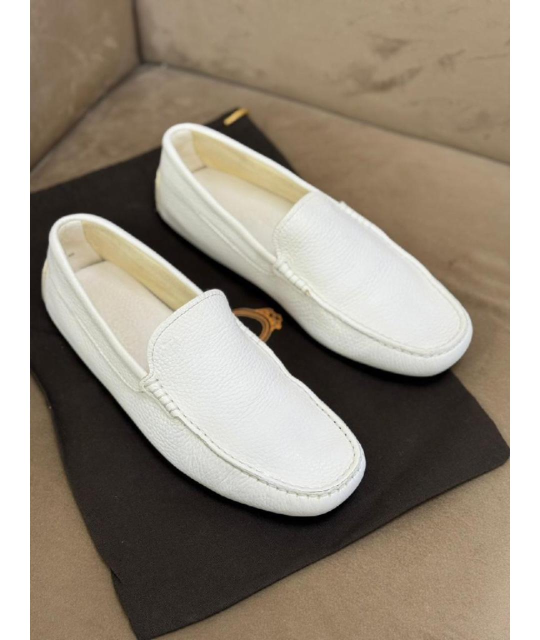 TOD'S Белые кожаные лоферы и мокасины, фото 6