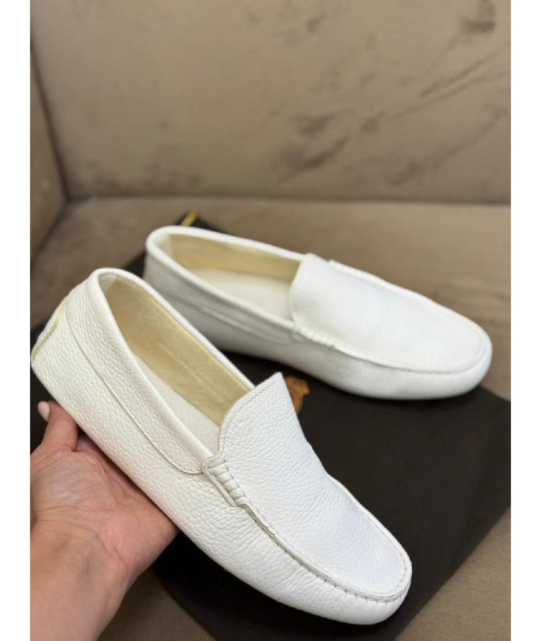 TOD'S Белые кожаные лоферы и мокасины, фото 2