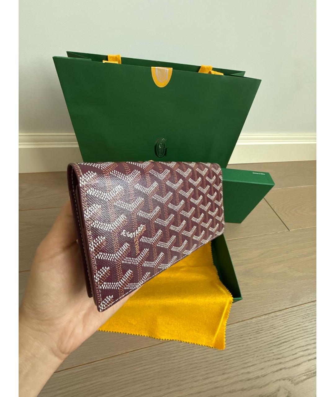 GOYARD Бордовый кошелек, фото 2