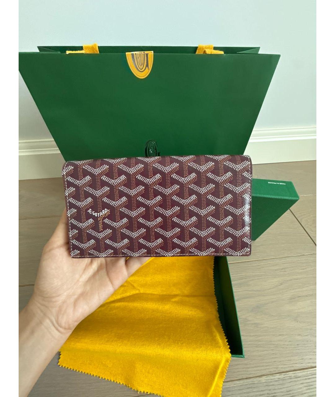 GOYARD Бордовый кошелек, фото 8