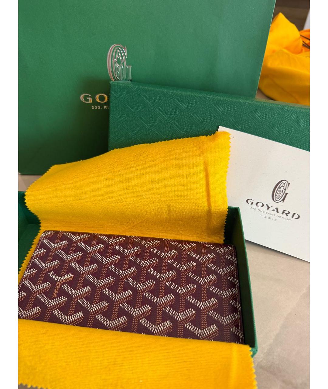 GOYARD Бордовый кошелек, фото 5