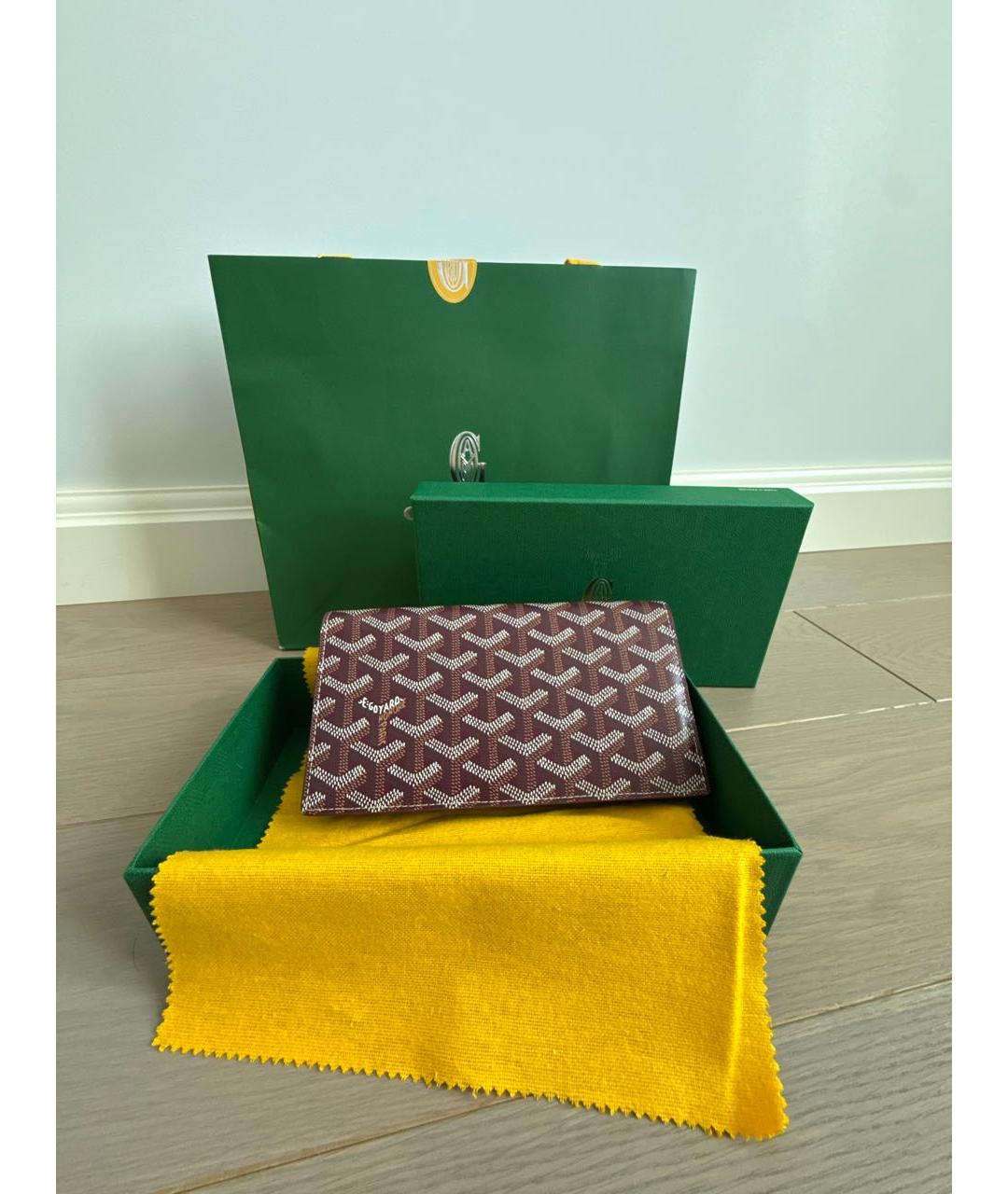 GOYARD Бордовый кошелек, фото 6