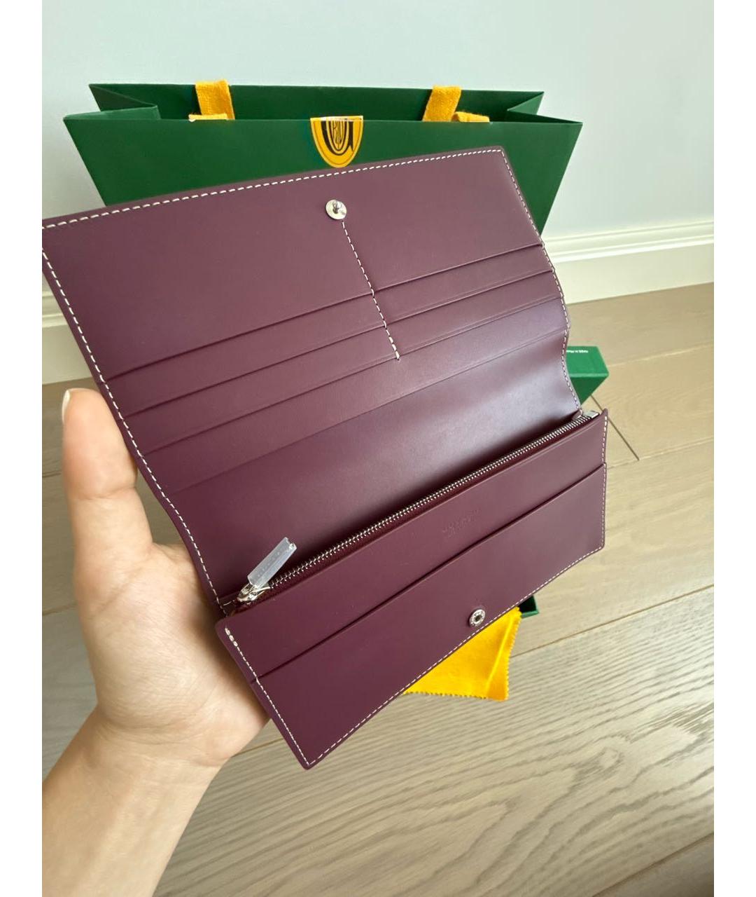 GOYARD Бордовый кошелек, фото 4