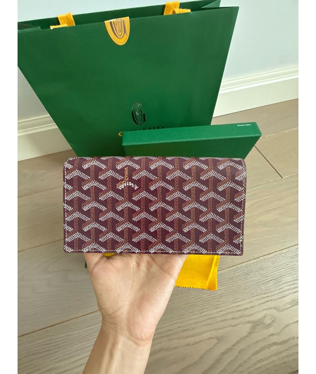 GOYARD Бордовый кошелек, фото 3
