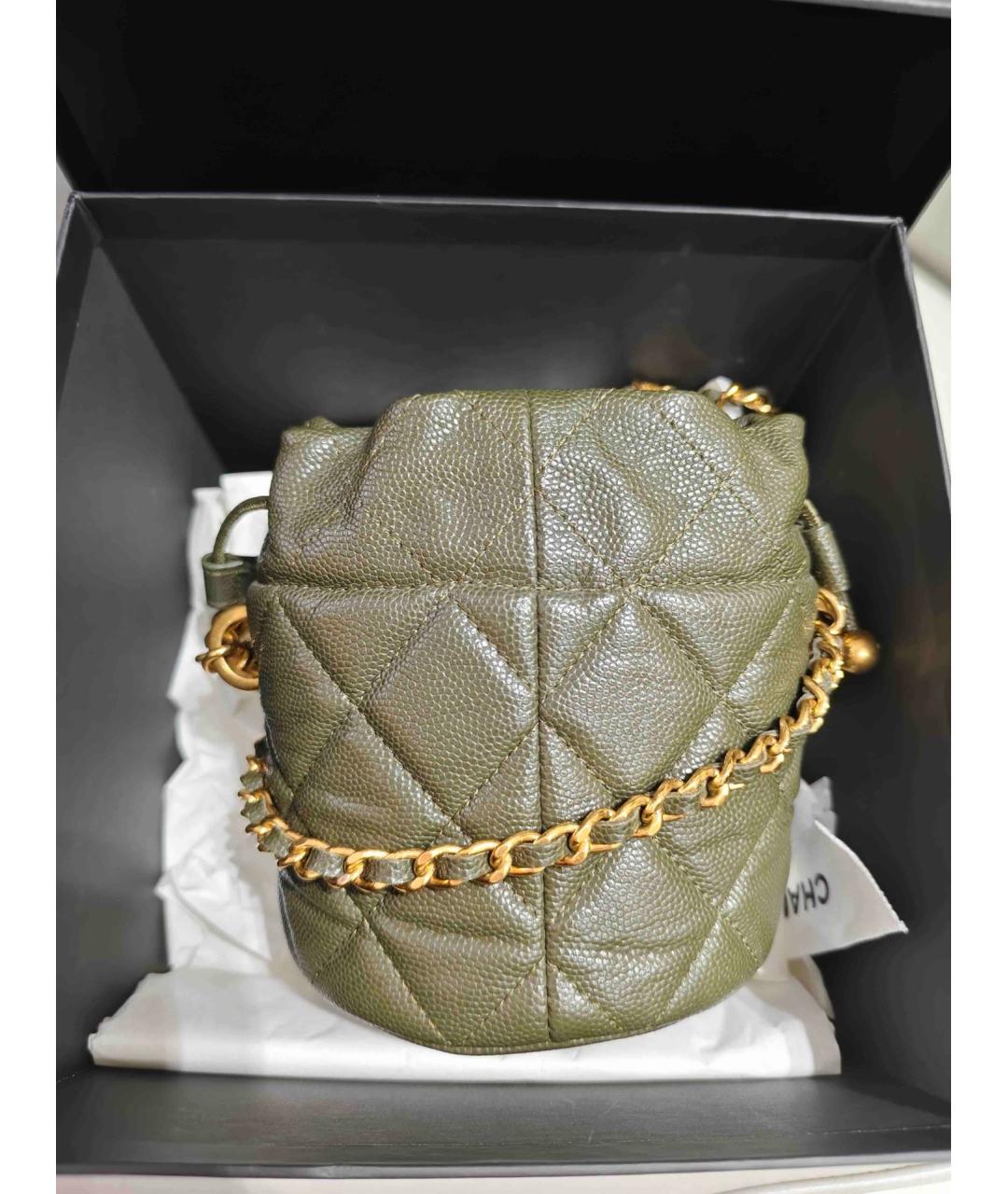CHANEL Зеленая кожаная сумка через плечо, фото 3