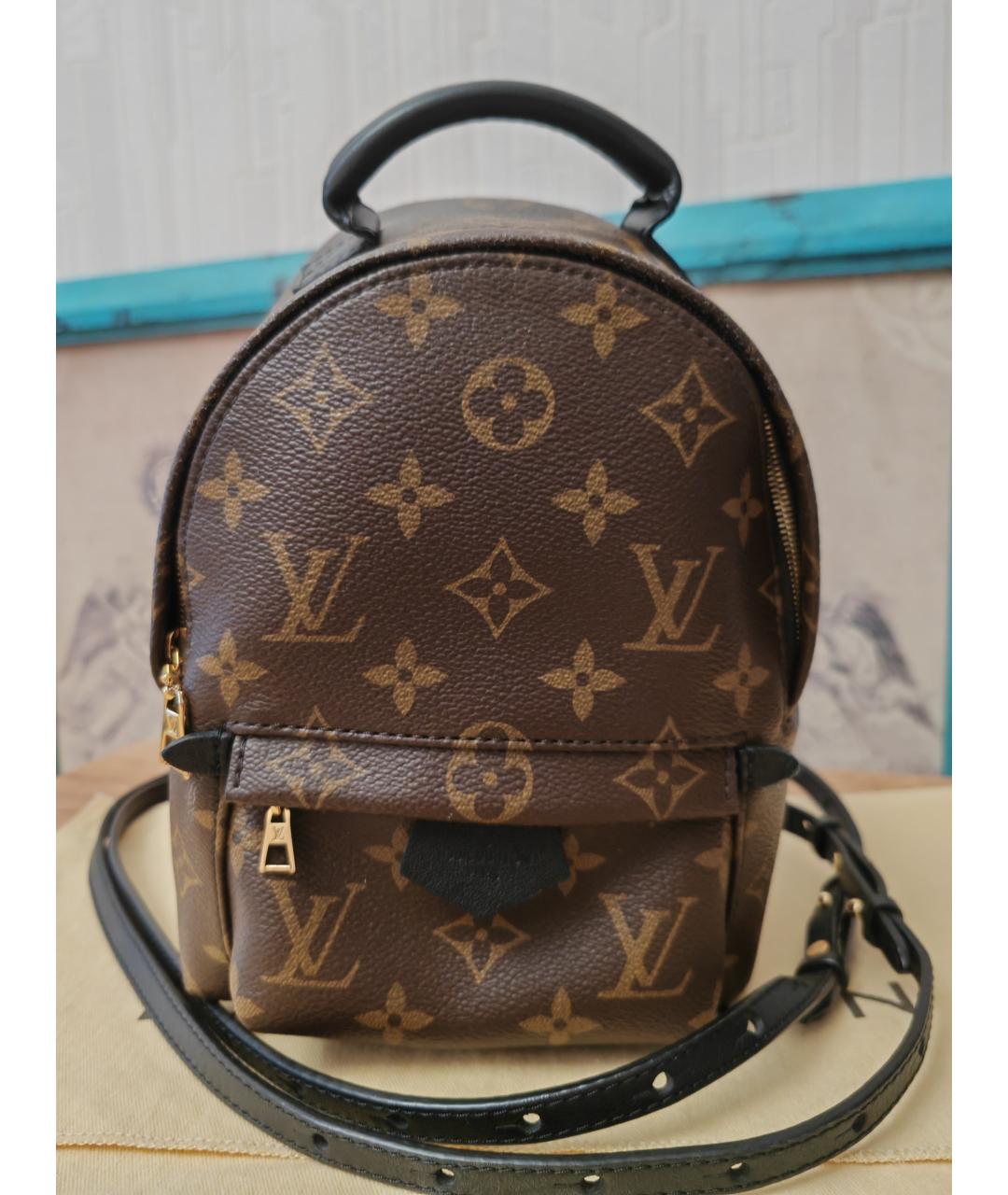 LOUIS VUITTON Коричневый кожаный рюкзак, фото 10