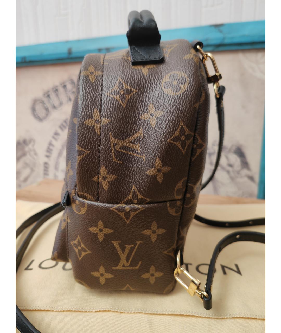 LOUIS VUITTON Коричневый кожаный рюкзак, фото 2