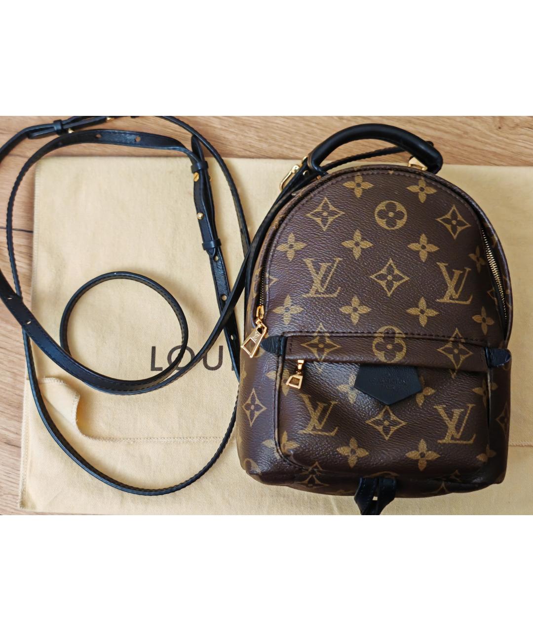 LOUIS VUITTON Коричневый кожаный рюкзак, фото 7