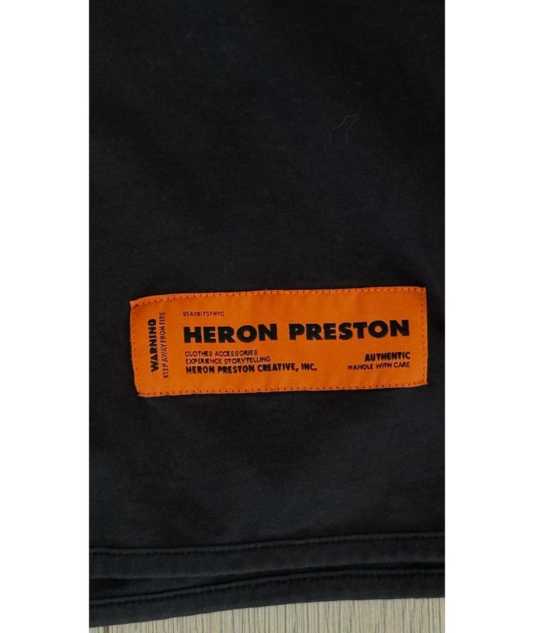 HERON PRESTON Синяя хлопковая футболка, фото 3