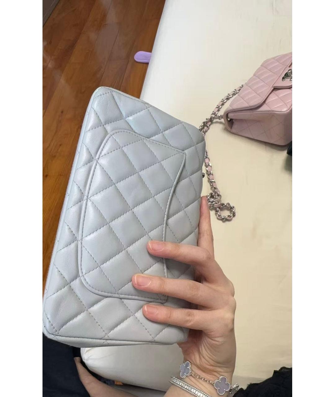 CHANEL Серая кожаная сумка через плечо, фото 4