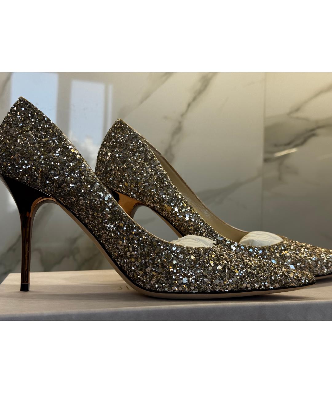 JIMMY CHOO Белые кожаные лодочки на низком каблуке, фото 7
