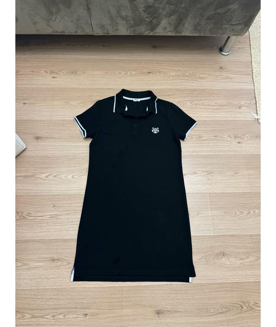 KENZO Черное хлопковое повседневное платье, фото 9