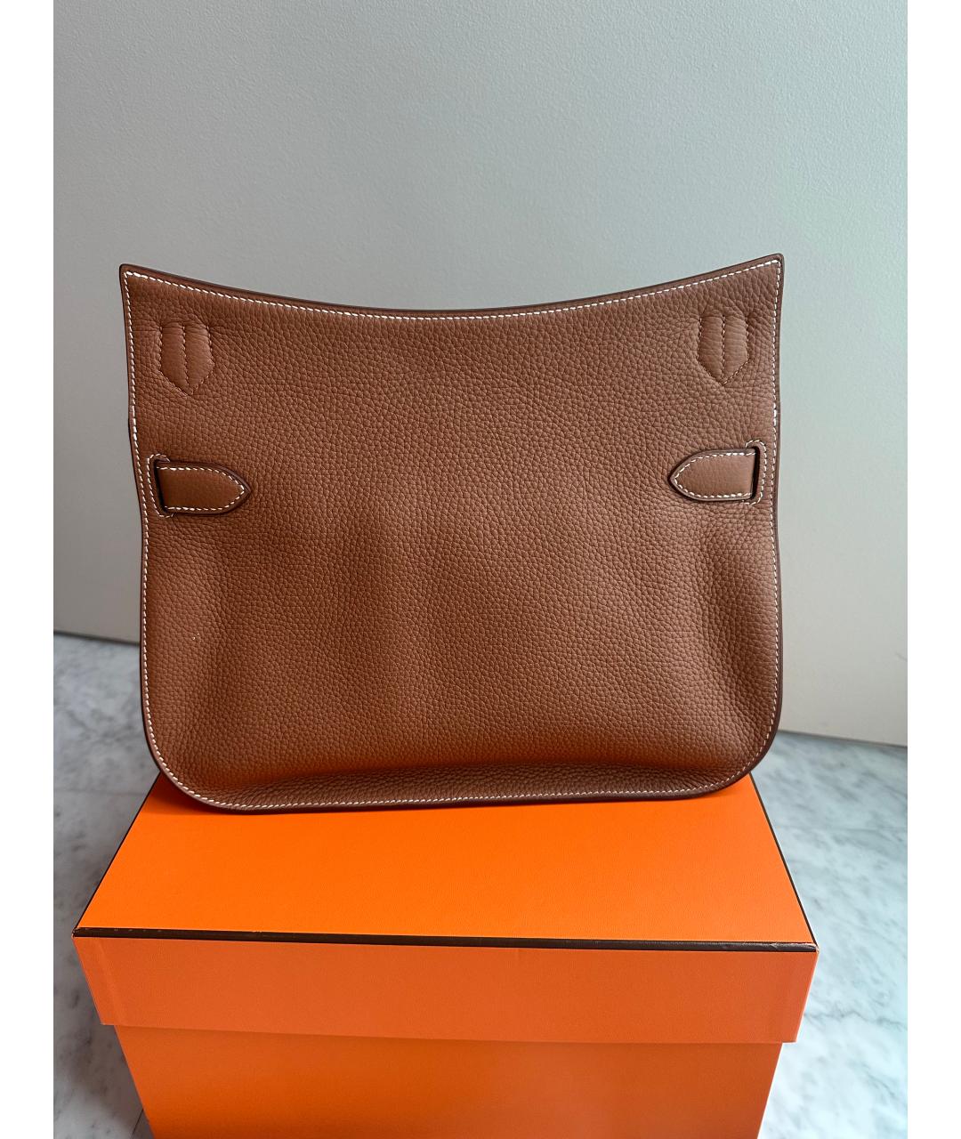 HERMES Бежевая кожаная сумка через плечо, фото 3