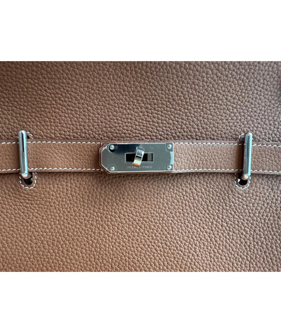 HERMES Бежевая кожаная сумка через плечо, фото 7