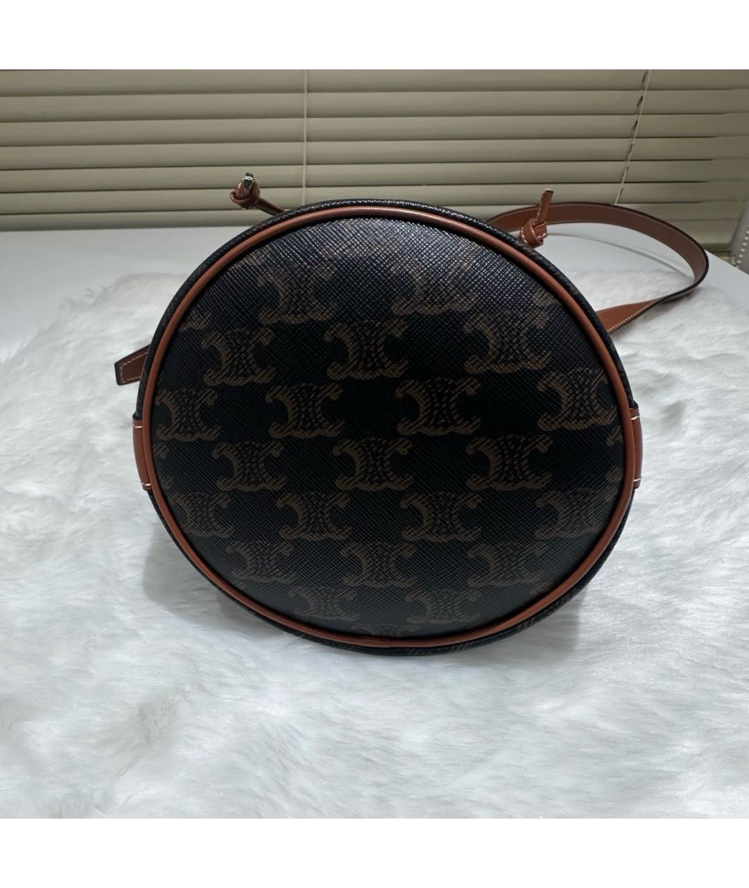 CELINE Коричневая кожаная сумка тоут, фото 7