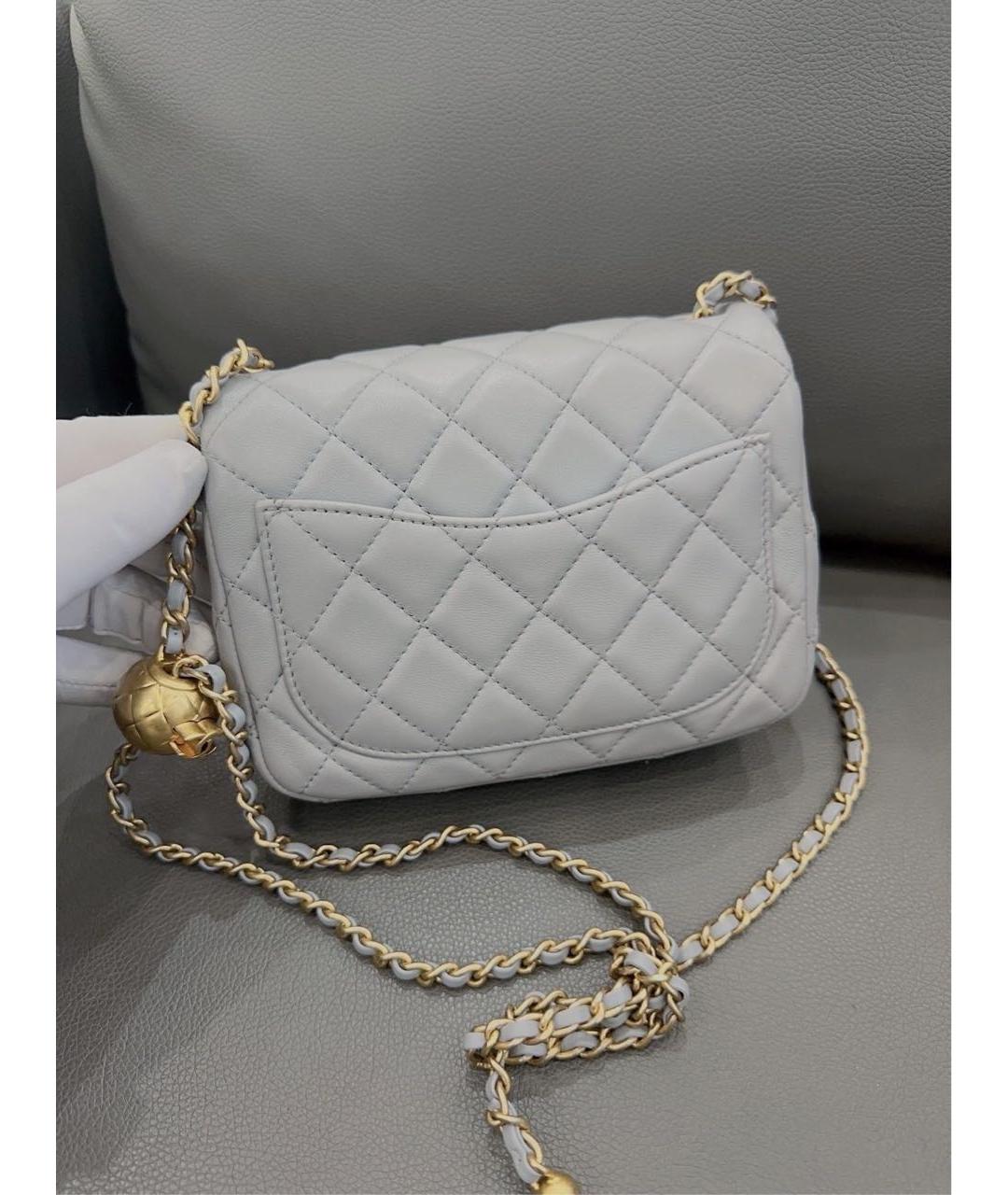 CHANEL Серая кожаная сумка через плечо, фото 4