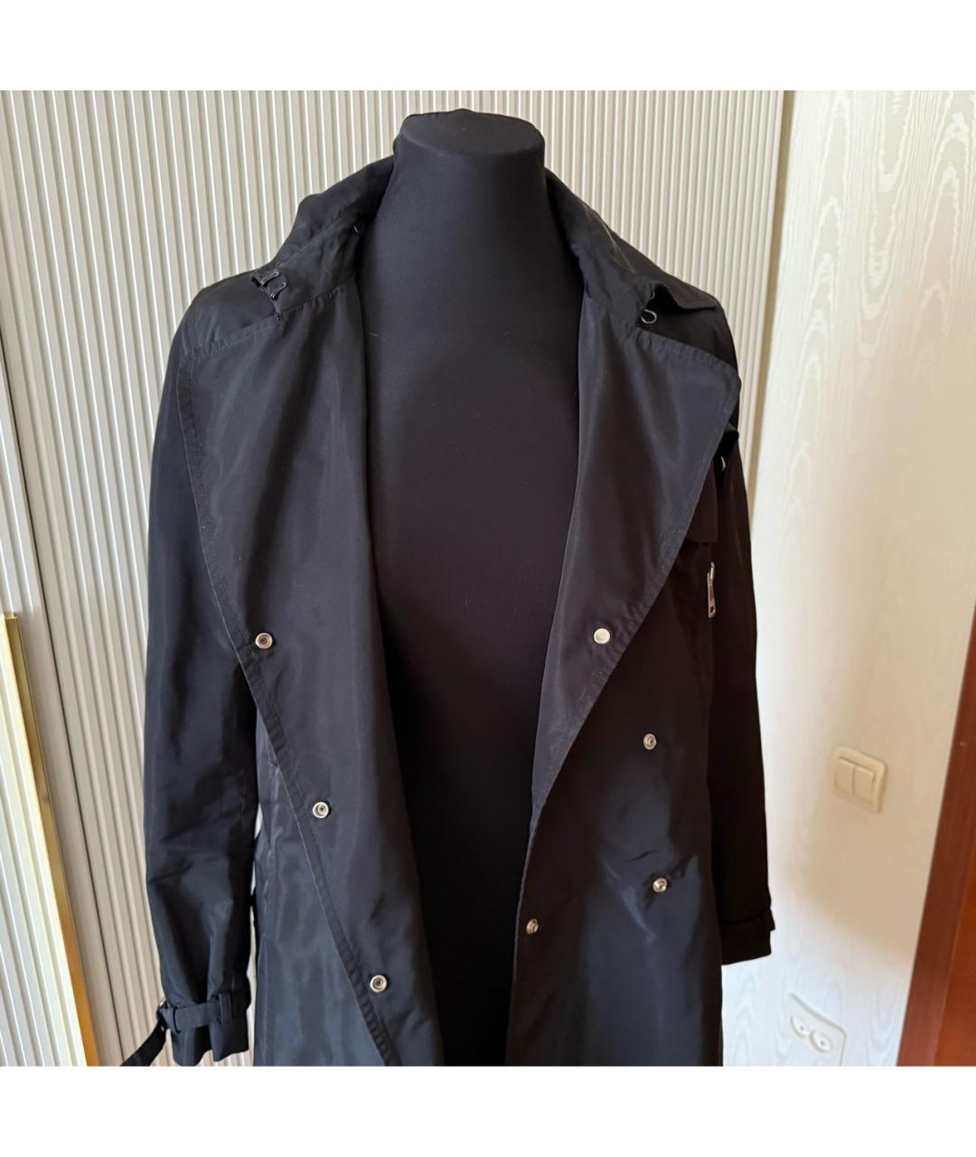 DOLCE&GABBANA Черный хлопковый тренч/плащ, фото 7