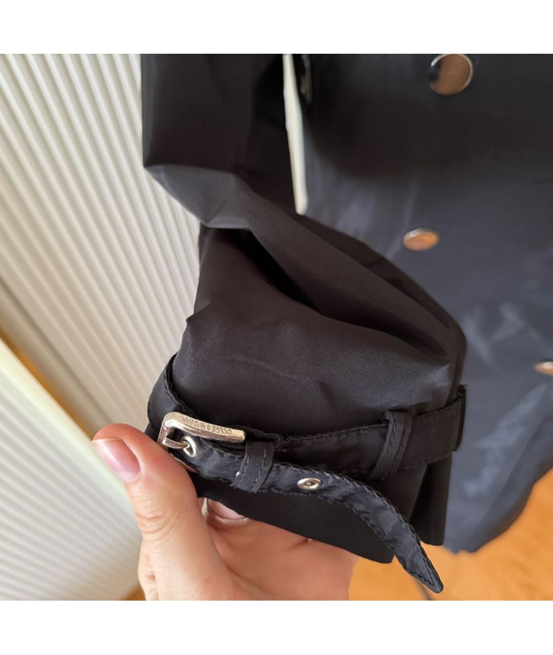 DOLCE&GABBANA Черный хлопковый тренч/плащ, фото 4