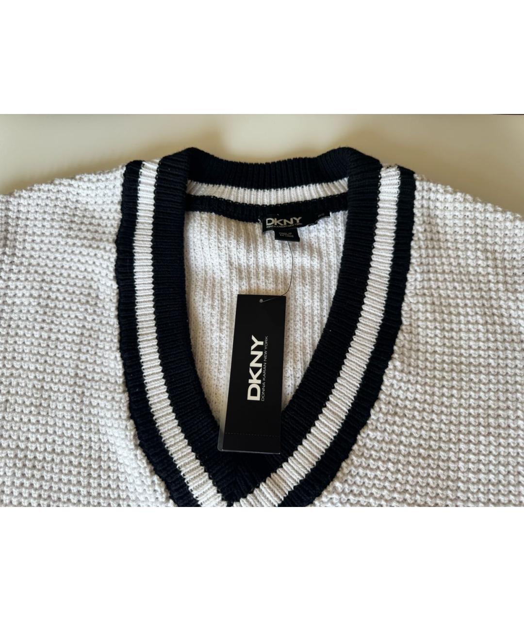 DKNY Белый хлопковый джемпер / свитер, фото 3
