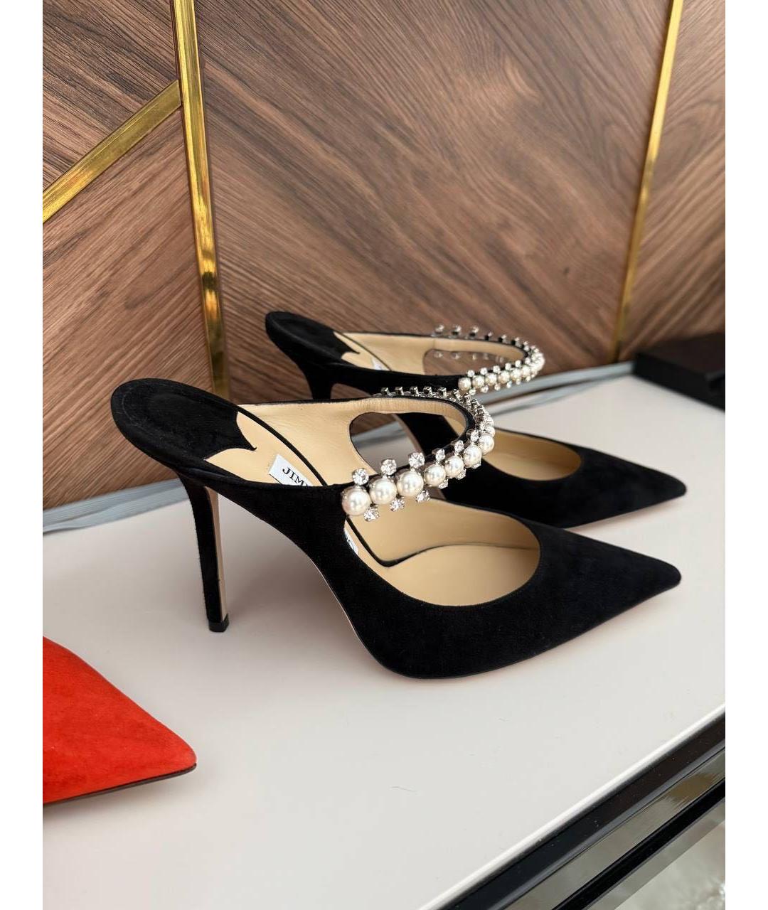 JIMMY CHOO Черные замшевые туфли, фото 6