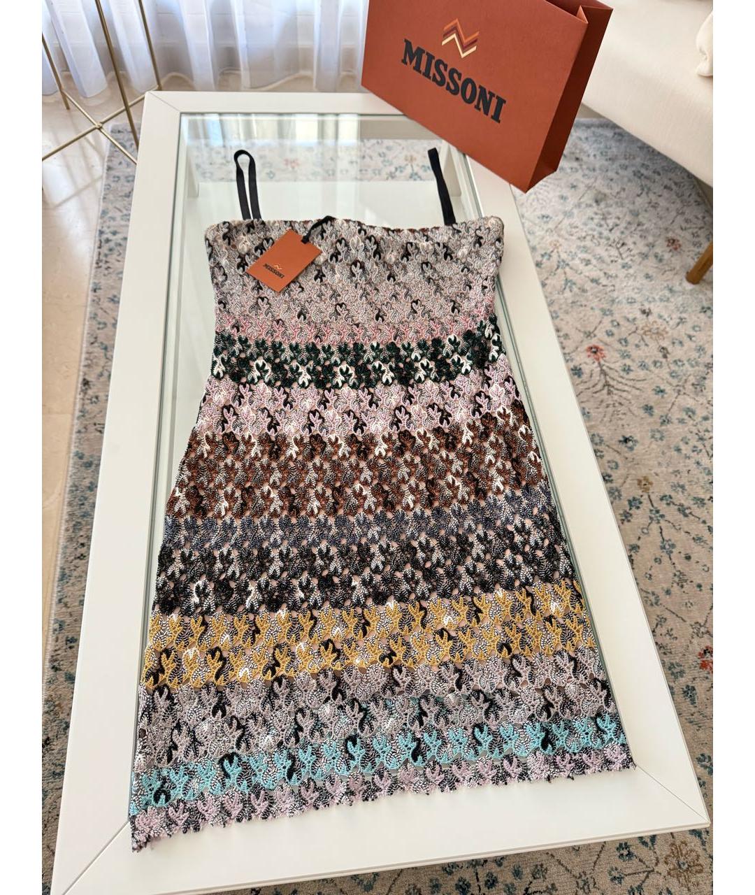 MISSONI Коричневое вискозное повседневное платье, фото 5