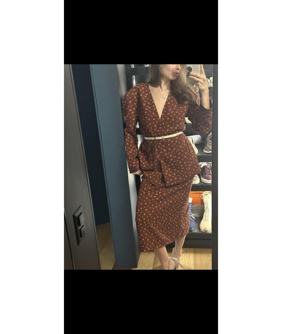 ULYANA SERGEENKO Бордовый шерстяной жакет/пиджак, фото 7