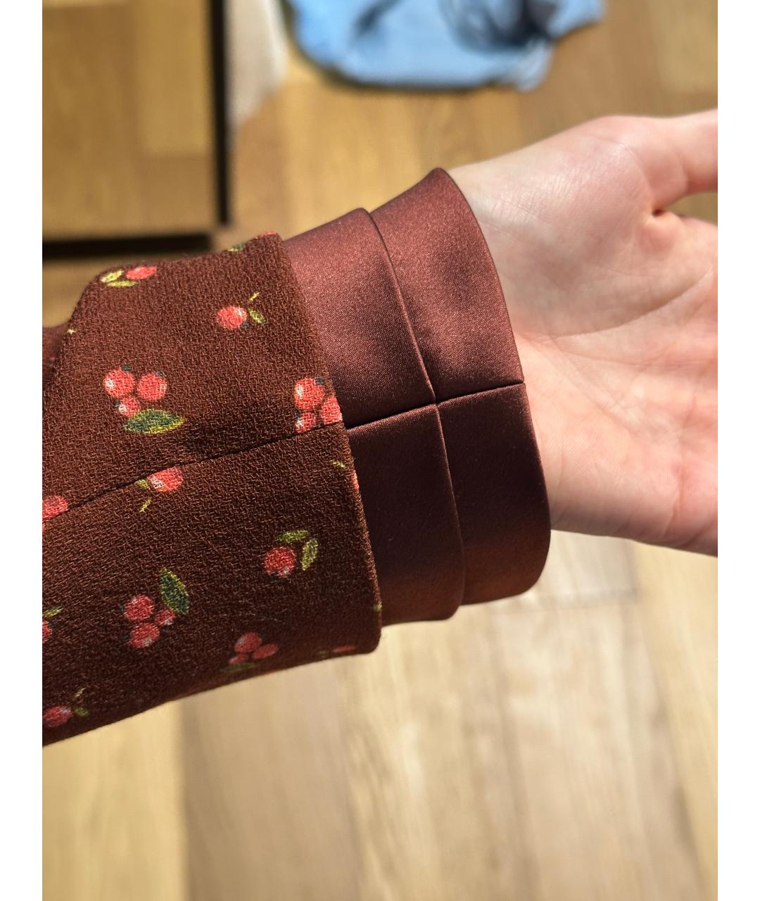 ULYANA SERGEENKO Бордовый шерстяной жакет/пиджак, фото 3