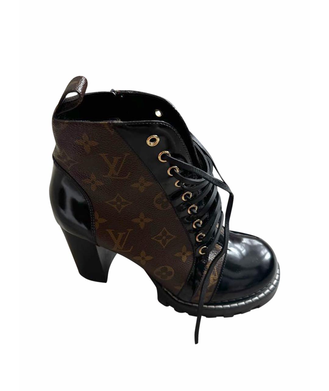 LOUIS VUITTON Коричневые кожаные ботильоны, фото 1