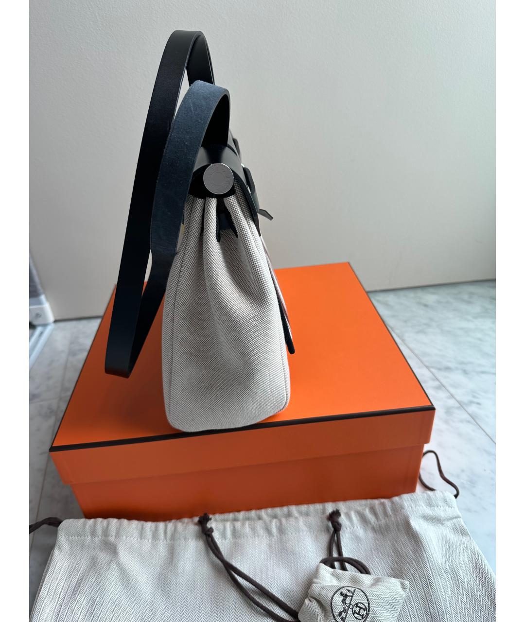 HERMES Бежевая хлопковая сумка через плечо, фото 3