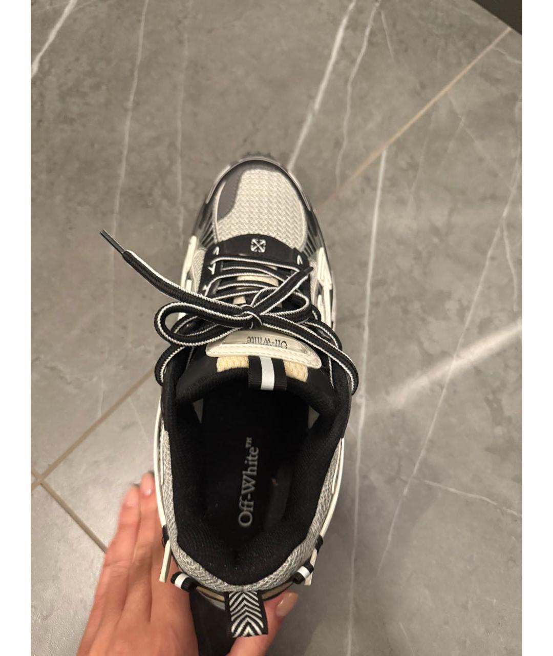 OFF-WHITE Черные текстильные низкие кроссовки / кеды, фото 4