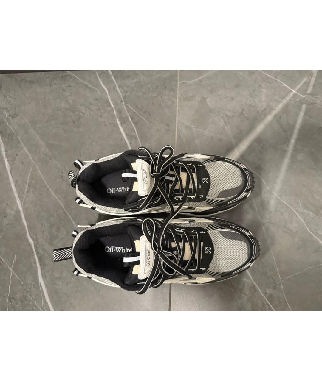 OFF-WHITE Черные текстильные низкие кроссовки / кеды, фото 2