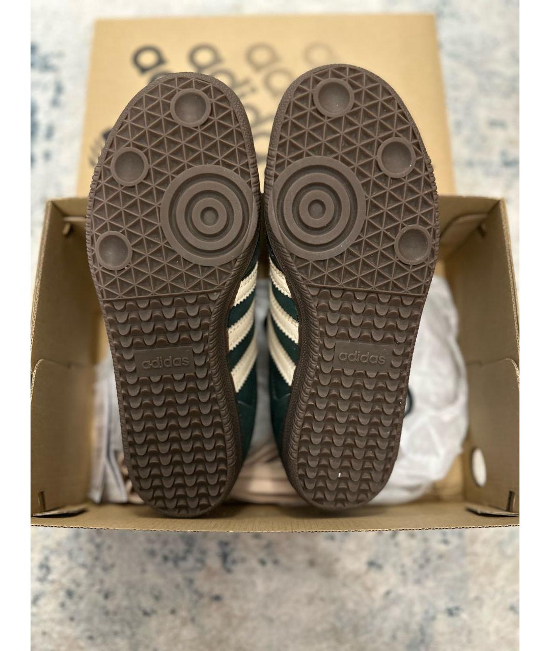 ADIDAS Зеленые кожаные кроссовки, фото 4