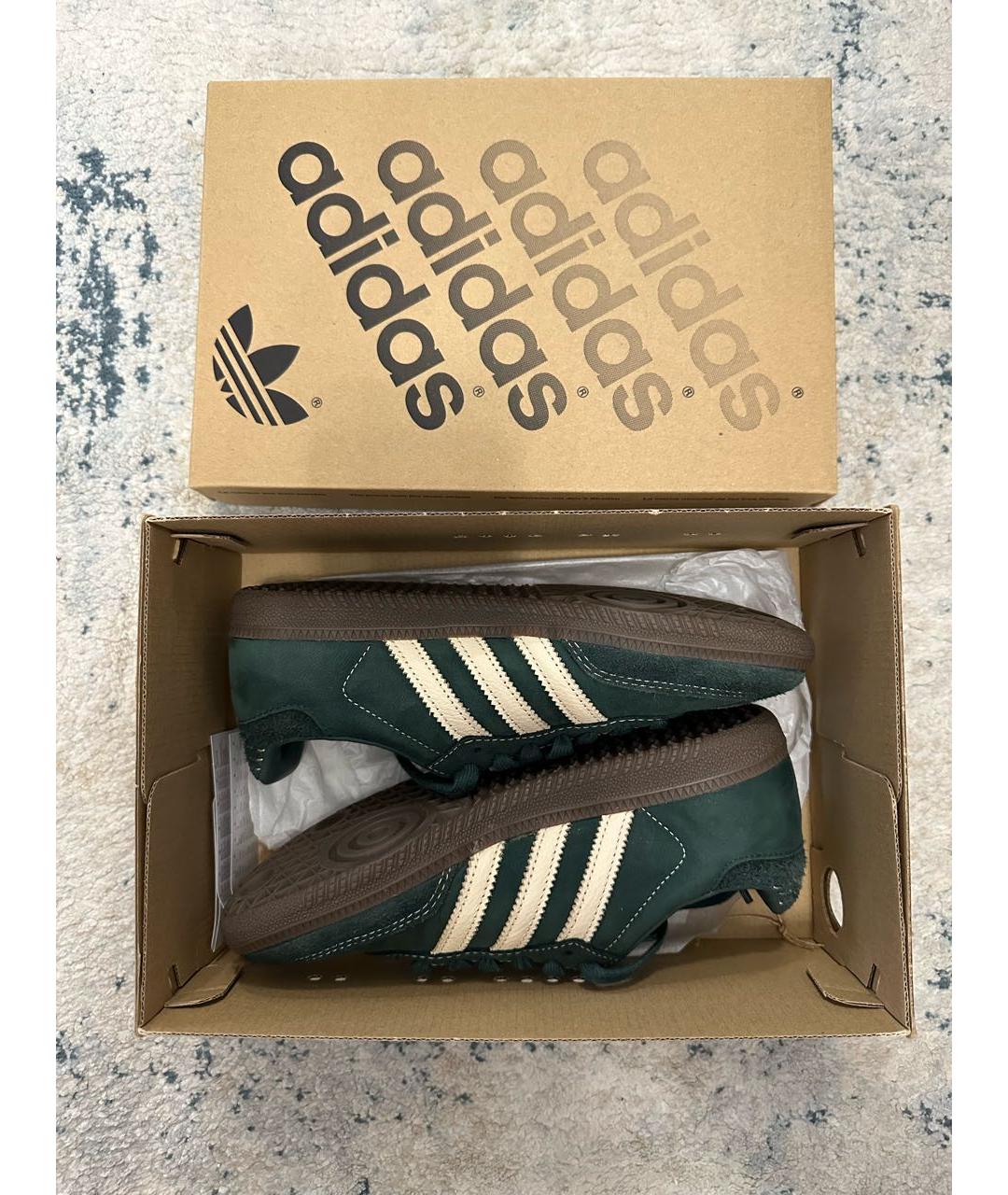 ADIDAS Зеленые кожаные кроссовки, фото 3