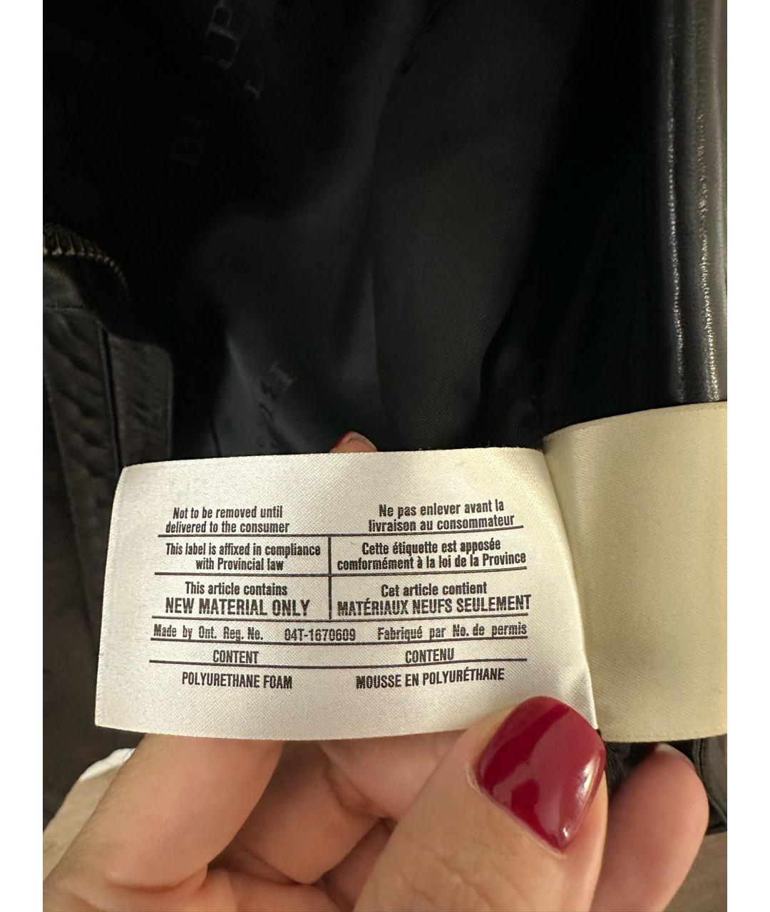 BURBERRY Черная кожаная куртка, фото 4