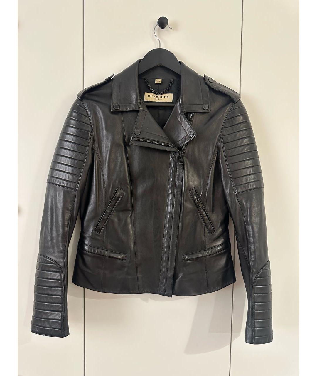 BURBERRY Черная кожаная куртка, фото 9