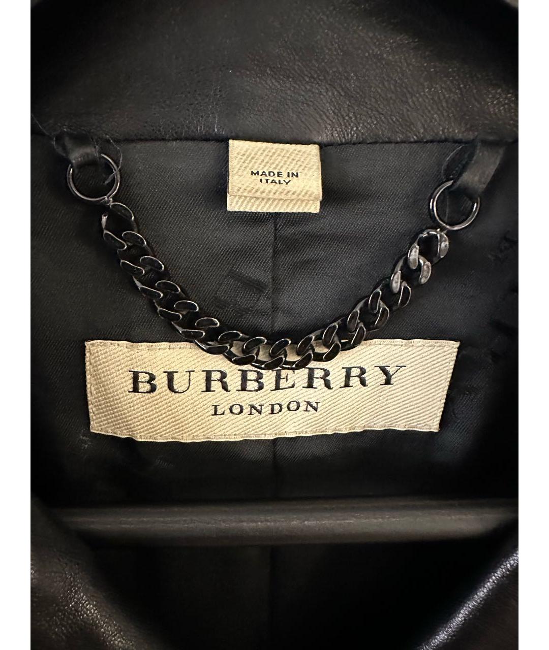 BURBERRY Черная кожаная куртка, фото 3
