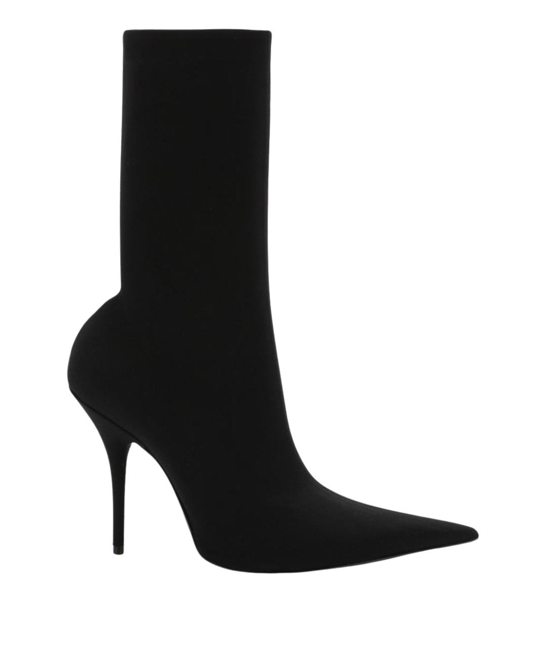 BALENCIAGA Черные бархатные ботильоны, фото 1